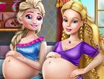Play Free Elsa And Barbie Pregnant BFFs