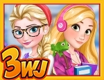 Play Free Elsa And Rapunzel College Girls