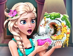 Play Free Ice Queen Dish Washing 