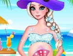 Play Free Pregnant Elsa Beach Day