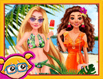 Play Free Rapunzel And Moana Summer Vacation