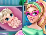 Play Free Super Barbie Pregnant Check Up