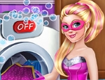 Play Free Super Barbie Washing Capes